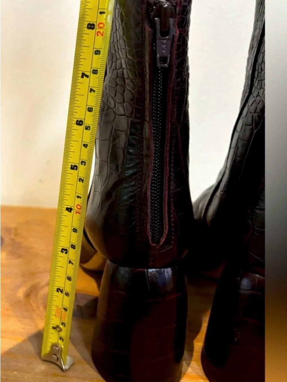 Ellery Croc Embossed Sacred Burgundy Bootie